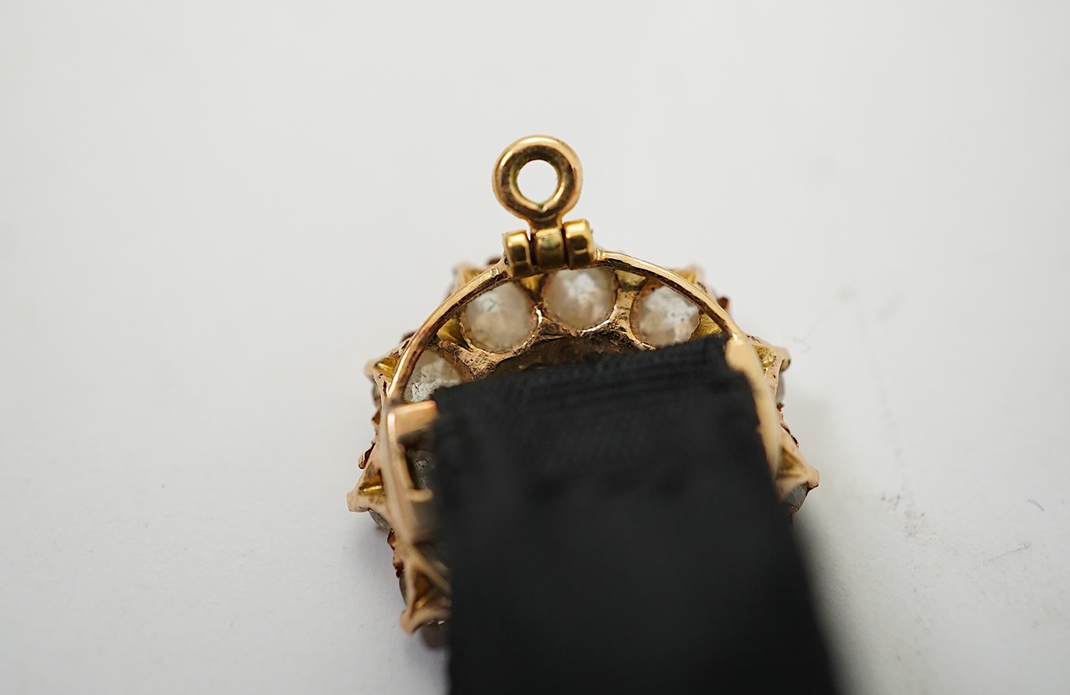 A sapphire and diamond slide/pendant, 19th century